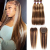 4/27 Highlight Straight Bundles WIth 5x5 Lace Closure