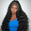 Pre-bleached Loose Deep Wave 13x6 HD Lace Front Wig Deep Part Hair Wig 220% Density