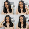 Double Drawn Blunt Cut Straight Glueless Wig Pre Cut 6x5 HD Lace Shoulder Length Wig