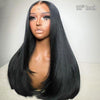 Double Drawn Blunt Cut Straight Glueless Wig Pre Cut 6x5 HD Lace Shoulder Length Wig