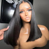 Double Drawn Blunt Cut Straight Glueless Wig Pre Cut 6x5 HD Lace Shoulder Length Wig