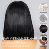 Bone Straight Bob Wig Blunt Cut 6×5 Glueless Wig Middle/C Part Double Drawn Raw Vietnamese Hair