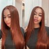 copper brown straight body wave glueless wig - uprettyhair
