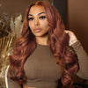 copper brown straight body wave glueless wig - uprettyhair