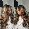 curtain bangs highlight body wave glueless wig