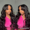 curtain bangs body wave glueless wig with layers