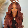 Reddish Brown Curtain Bangs Body Wave Pre Cut 6x5 Lace Glueless Wigs