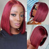 Dark Brown/99j/Copper Brown Pre Cut 6x5 HD Lace Straight Glueless Bob Wig