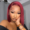 Dark Brown/99j/Copper Brown Pre Cut 6x5 HD Lace Straight Glueless Bob Wig