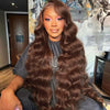 Wear Go 5x6 Pre Cut HD Lace #4 Dark Brown Straight Body Wave Glueless Wig- uprettyhair