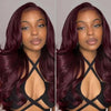 Dark Burgundy 99J Human Hair Body Wave Glueless 13x4 HD Lace Frontal Wig