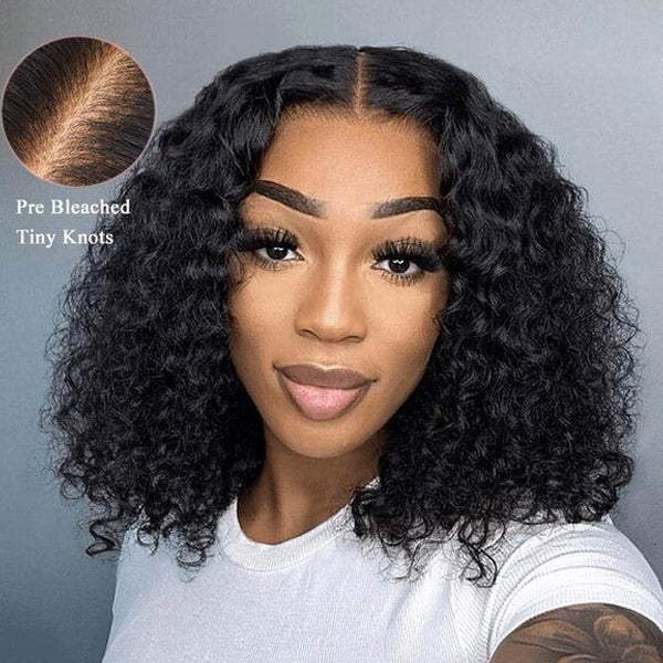 6x5 Lace Front Bob Wig Human Hair Pre-Bleached Knots Glueless Natural Black Arabella 6x5 Invisible Knots Glueless & 13x4 Frontal Lace  main image 4