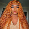 upretty hair ginger color curly lace wigs