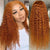 upretty hair ginger color curly lace wigs