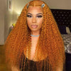 upretty hair ginger color curly lace wigs