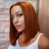reddish brown 4x6 glueless hd lace bob wig
