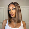 Highlight Blonde 1B/22 Straight Hair Glueless Bob Wig Pre Cut 6x5 HD Lace