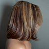 honey blonde highlight layer cut glueless bob wig - uprettyhair
