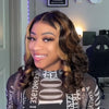 Highlight Short Loose Body Wave Wig With Skunk Stripe Pre Cut HD Lace Glueless Bob Wig