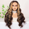 Highlight Brown With Honey Blonde Skunk Stripe Glueless Wig Pre Cut 6x5 HD Lace Pre Bleached Knots
