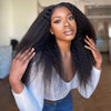 Wear And Go Kinky Straight 6x5 Pre Cut HD Lace Glueless Wig Pre Bleached Knots