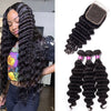upretty hair loose deep wave 3 bundles with 5x5 HD lace closure