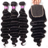 upretty hair loose deep wave 3 bundles with 5x5 HD lace closure
