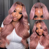 ombre ash pink straight human hair glueless wig - uprettyhair