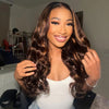 Pre Cut 6x5 HD Lace Ombre Honey Brown Highlight Wear & Go Straight Body Wave Glueless Wig