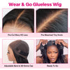Ombre Ash Pink Glueless Straight Human Hair Wig Pre Cut 6x5 HD Lace