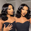 Glueless Barrel Curl Pre Cut 6x5 HD Lace Closure Short Wavy Wear Go Wig Bleached Knots