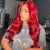 straight body wave red color wear go wig