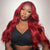 straight body wave red color wear go wig