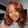 Pre Cut 6x5 HD Lace #33 Reddish Brown Glueless Loose Body Wave Short Wig Pre-Bleached Knots