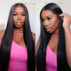 Pull Go Drawstring Straight Hair 13x6 Parting Max Full Frontal HD Lace Glueless Wig Pre Bleached Knots