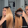Ombre Honey Blonde Wear Go Wig Pre Cut 6x5 HD Lace Straight And Body Wave Glueless Wigs
