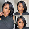 Layered Cut Blowout Straight Human Hair Bob Wig Pre Cut 6x5 HD Lace Glueless Wig