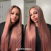 ombre ash pink straight human hair glueless wig - uprettyhair