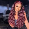 99j burgundy loose deep wave hair lace wigs