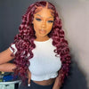 99j burgundy loose deep wave hair lace wigs