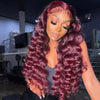 99j burgundy loose deep wave hair lace wigs