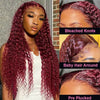 Deep Wave 99J Burgundy Colored Human Hair 13x4 Lace Frontal Wig 180% Density - uprettyhair