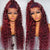 Deep Wave 99J Burgundy Colored Human Hair 13x4 Lace Frontal Wig 180% Density - uprettyhair