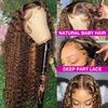 Highlight P4/27 Mix Colored Curly Human Hair 13x4 Lace Front Wigs - uprettyhair