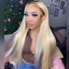 ombre blonde human hair lace front wig with brown roots - uprettyhair