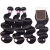 Brazilian Body Wave 3 Bundles With 4x4 Closure Glueless Human Virgin Hair - uprettyhair