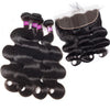 Brazilian Virgin Human Hair Body Wave 4 Bundles With Lace Frontal Pre-plucked - uprettyhair