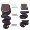 Body Wave 4x4 Lace Closure Free Part Middle Part Three Part Closure - uprettyhair