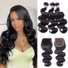 Brazilian Body Wave 3 Bundles With 4x4 Closure Glueless Human Virgin Hair - uprettyhair