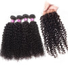 Brazilian Curly Hair 4 Bundles with Lace Closure Human Hair Bundles - uprettyhair